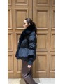 Jacket with Knitted Sleeves, Collar and Front Original Fox Fur