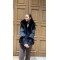 Jacket with Knitted Sleeves, Collar and Front Original Fox Fur