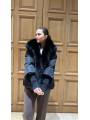 Jacket with Knitted Sleeves, Collar and Front Original Fox Fur